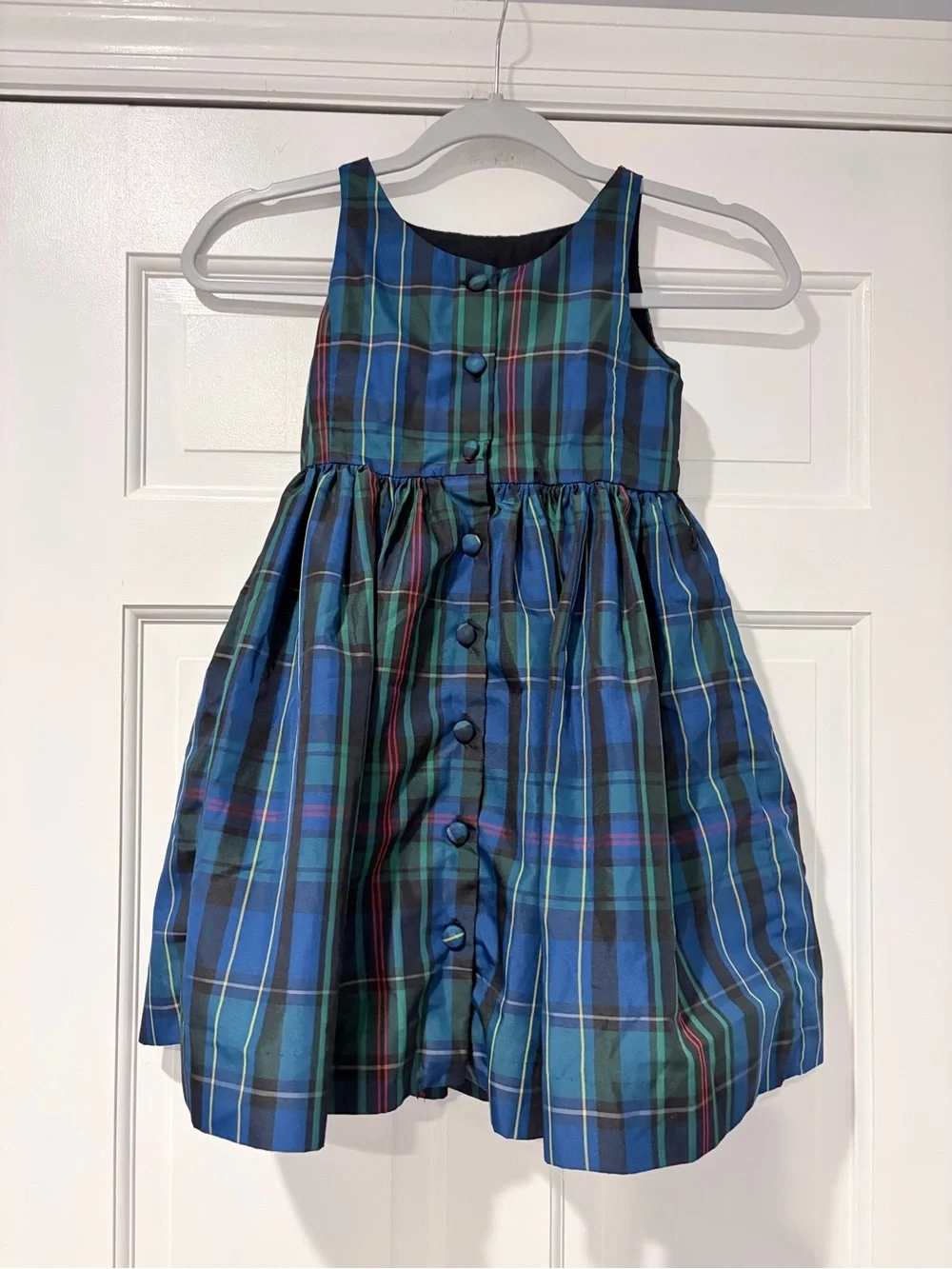 Ralph Lauren Girls Blue and Green Plaid Dress size 6